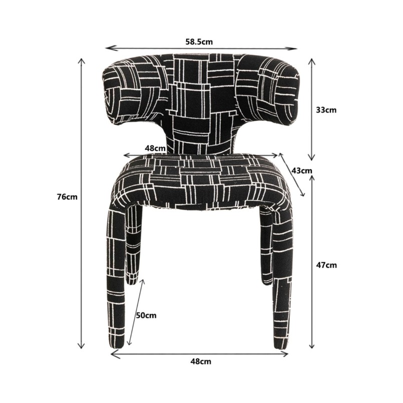 Chaise imprimé noir et blanc - Tobi - Kare Design