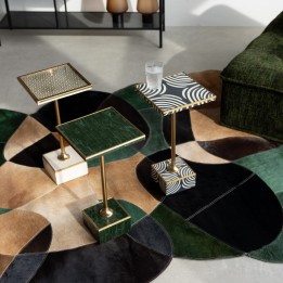 Table d'appoint zébrée carrée en acier - Kare Design