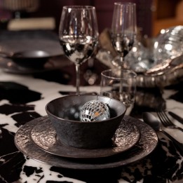Black stoneware bowls set of 4 - Cosmos - Kare Design
