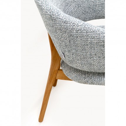 Stoel met armleuningen August Melange blauw Kare Design