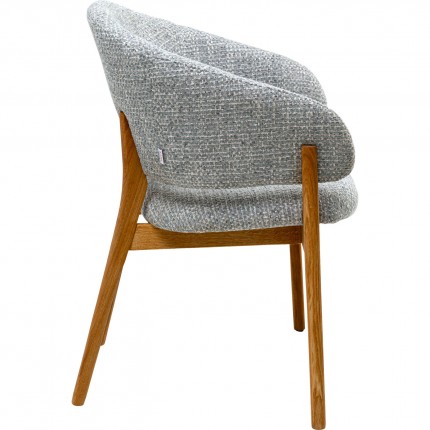 Chaise avec accoudoirs August Melange bleue Kare Design