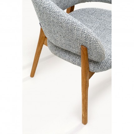 Chaise avec accoudoirs August Melange bleue Kare Design