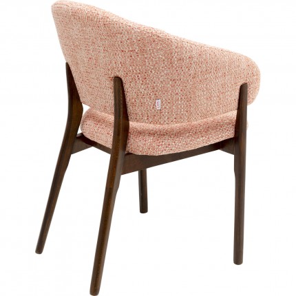 Chaise avec accoudoirs August Melange rose Kare Design