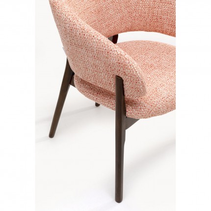 Chaise avec accoudoirs August Melange rose Kare Design