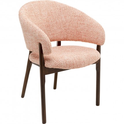 Chaise avec accoudoirs August Melange rose Kare Design