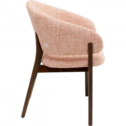 Chair with armrests August Melange pink Kare Design