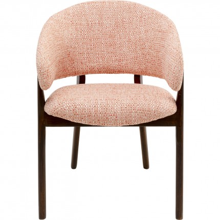 Chaise avec accoudoirs August Melange rose Kare Design