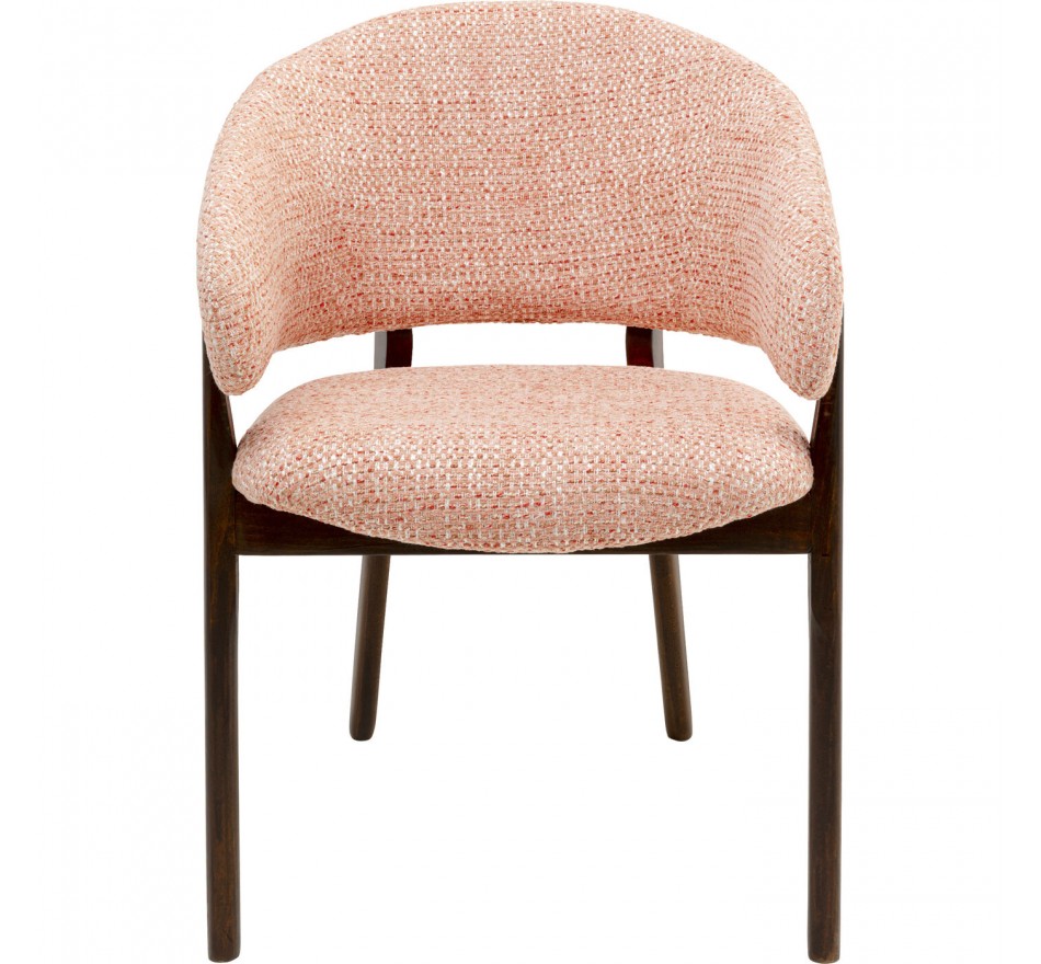 Chair with armrests August Melange pink Kare Design