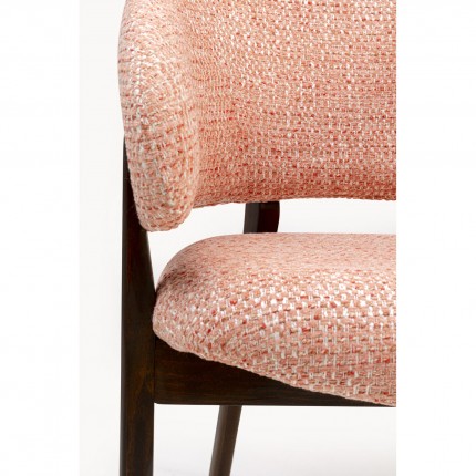 Chair with armrests August Melange pink Kare Design
