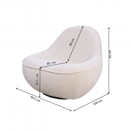 Fauteuil pivotant Ovo jaune Kare Design