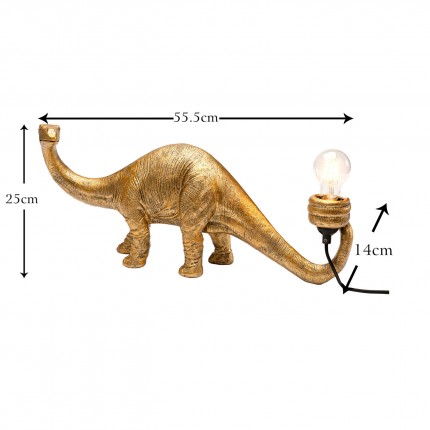 Table Lamp dinosaur gold Kare Design