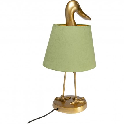 Table lamp duck gold and green Kare Design