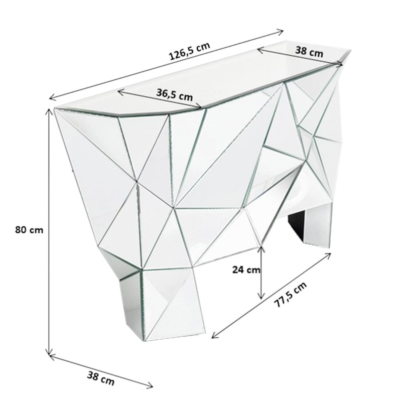 Console moderne miroir - Prisma - Kare Design