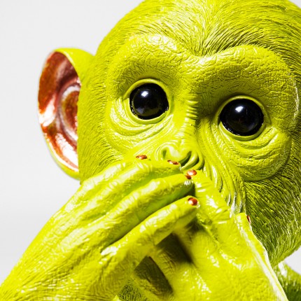 Tirelire singe Iwazaru vert Kare Design