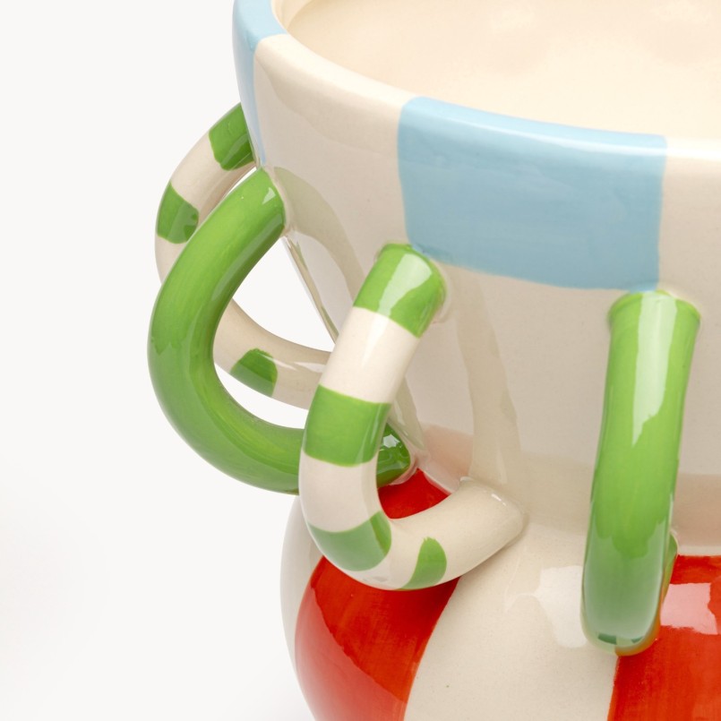 Vase motif damier à poignées - Harlequin - Kare Design
