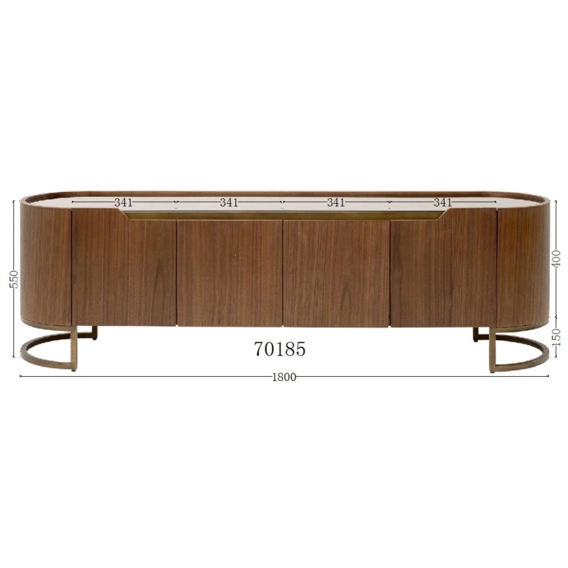 Wood and glass effect TV stand - Giorgio - Kare Design