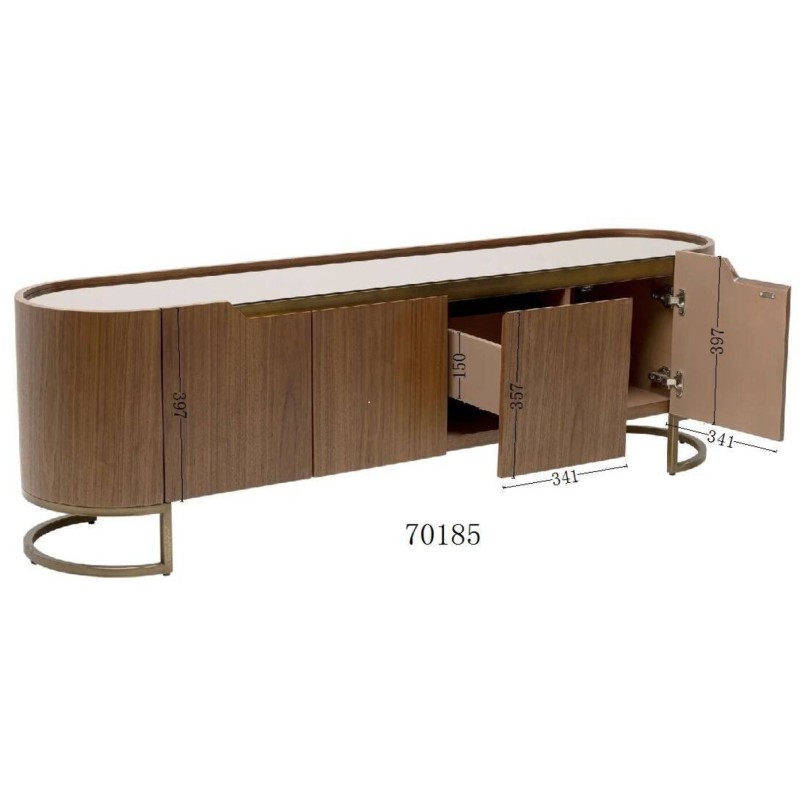 TV-meubel met hout- en glaseffect - Giorgio - Kare Design