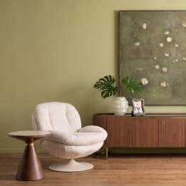 Bijzettafel Cono Travertino Ø50cm walnoot Kare Design