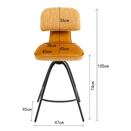 Bar Stool Helli ocher Kare Design