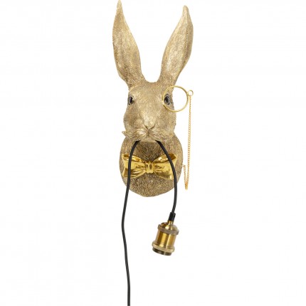 Applique murale lapin gentleman doré Kare Design