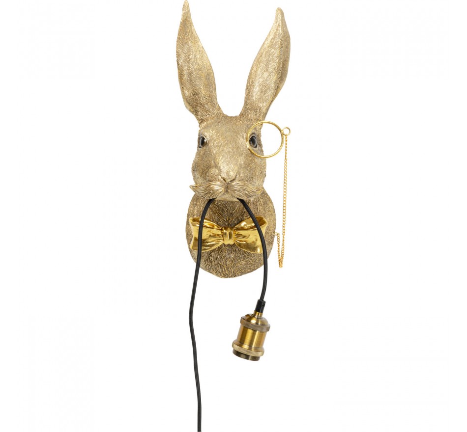 Applique murale lapin gentleman doré Kare Design