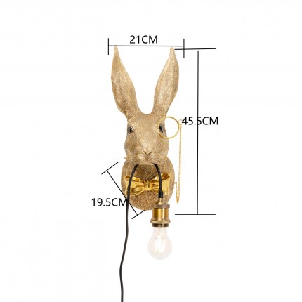 Wall Lamp rabbit gentleman gold Kare Design