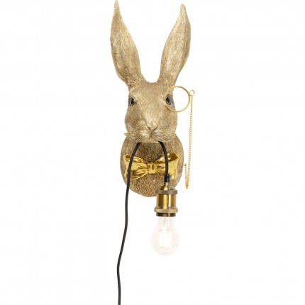 Applique murale lapin gentleman doré Kare Design