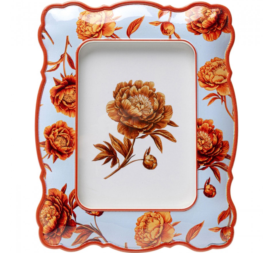 Cadre photo pivoines 21x26cm bleu clair Kare Design