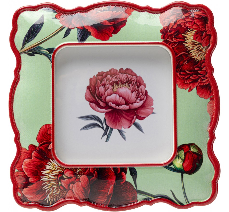 Cadre photo pivoines 17x17cm vert Kare Design