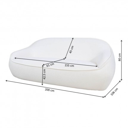 Sofa Lumi 2-Zits creme Kare Design