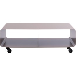 Meuble TV en acier taupe à roulettes - Lounge - Kare Design