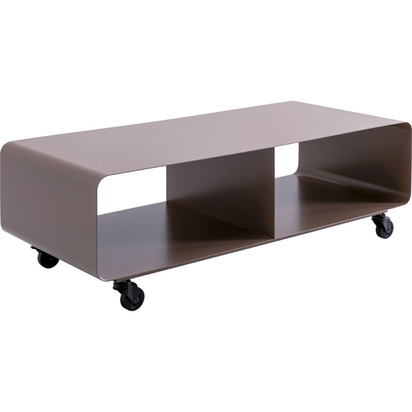 Meuble TV en acier taupe à roulettes - Lounge - Kare Design