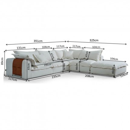 Hoekbank Madeira wit Kare Design
