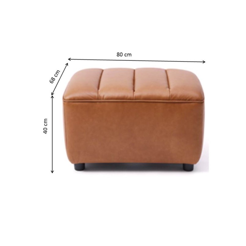 Tabouret Modi cognac 80x80cm