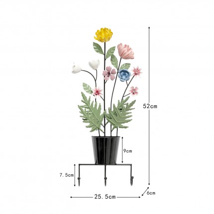 Wall Coat Rack flower pot 52cm Kare Design