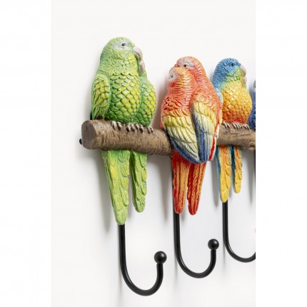 Portemanteau mural perroquets 30cm Kare Design