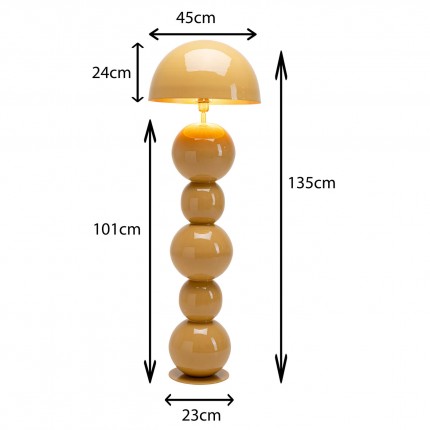Vloerlamp Candy mosterd 135cm Kare Design