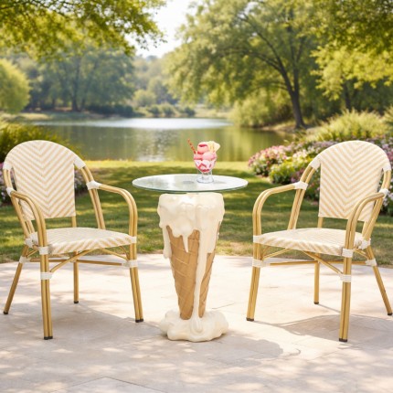 Table de bar glace 48cm vanille Kare Design