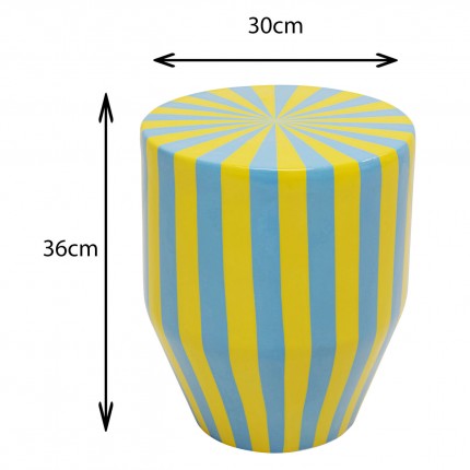 Bijzettafel Candy Ø30cm blauw en geel Kare Design
