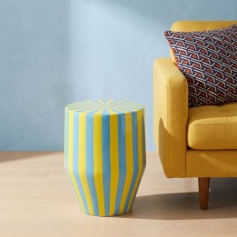Bijzettafel Candy Ø30cm blauw en geel Kare Design