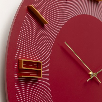 Horloge murale Leonardo rouge Kare Design