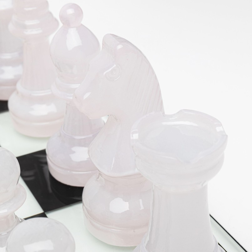 Zwart-wit transparant schaakspel - Kare Design