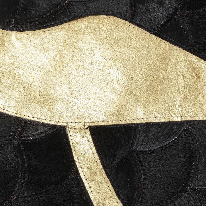 Black and gold cowhide rug - Fulmine - Kare Design