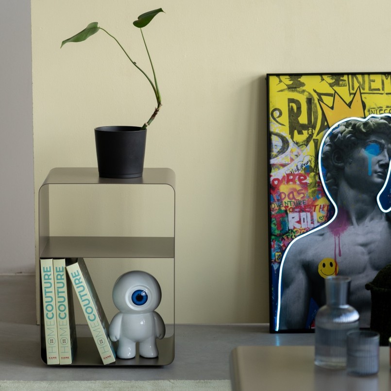 Table d'appoint taupe en acier - Lounge - Kare Design