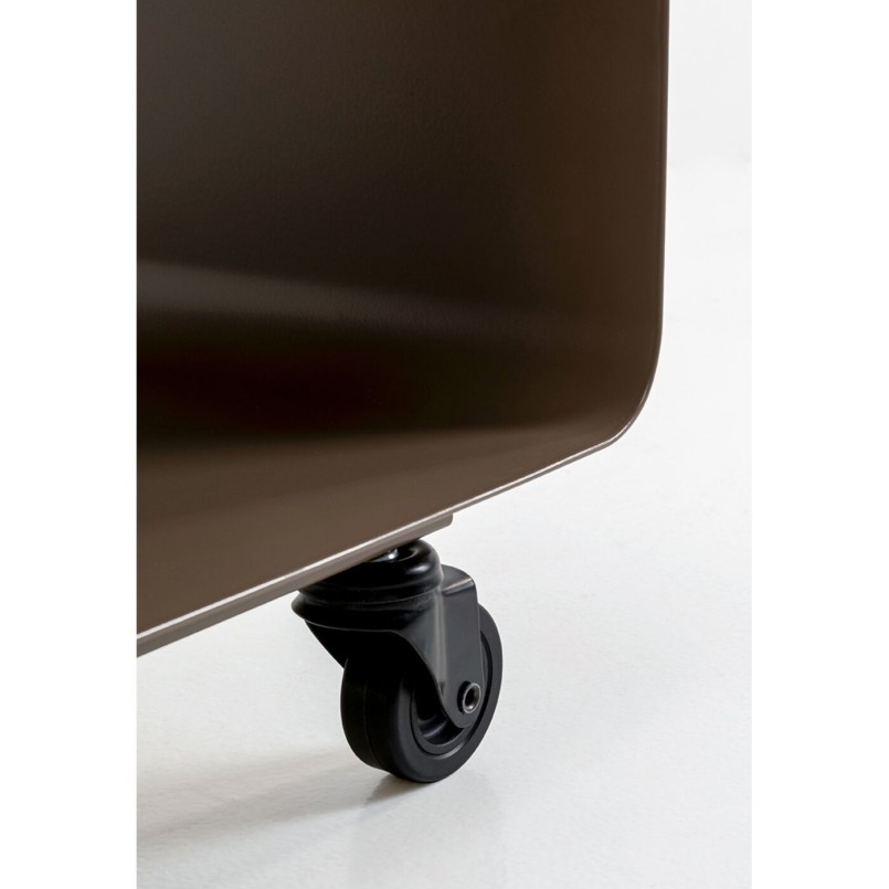 Meuble TV en acier taupe à roulettes - Lounge - Kare Design