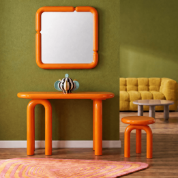 Bijzettafel Eliano Ø50cm oranje Kare Design