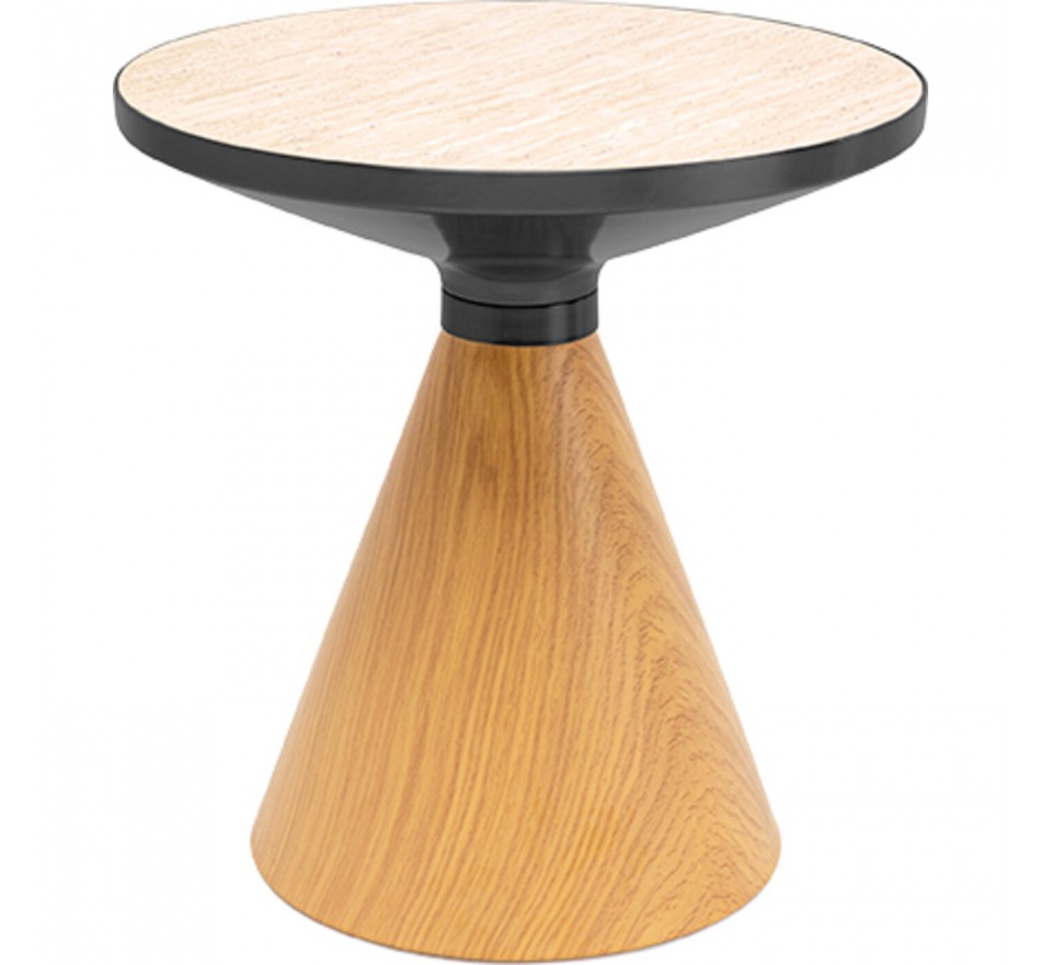Side Table Cono Travertino Ø50cm oak Kare Design