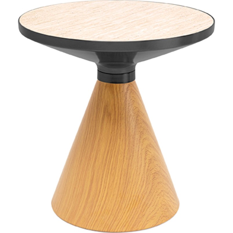 Side Table Cono Travertino Ø50cm oak Kare Design