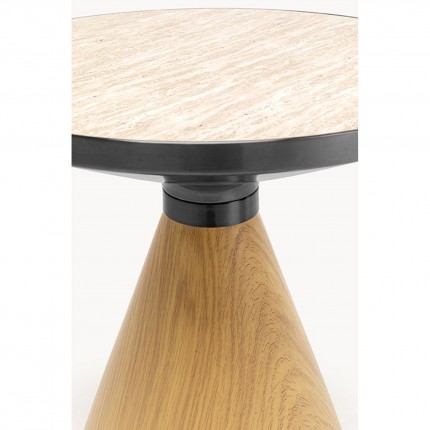 Bijzettafel Cono Travertino Ø50cm eik Kare Design