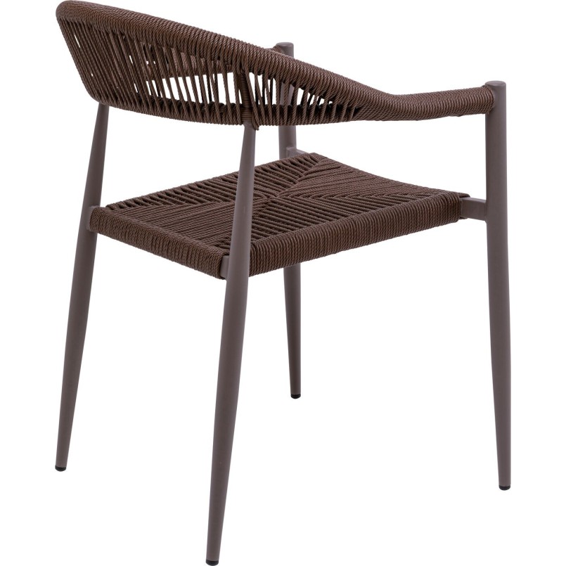 Chaise de jardin avec accoudoirs marron - Palma - Kare Design